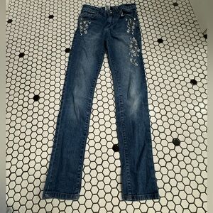 Bebe girls jeans with embroidery size 10